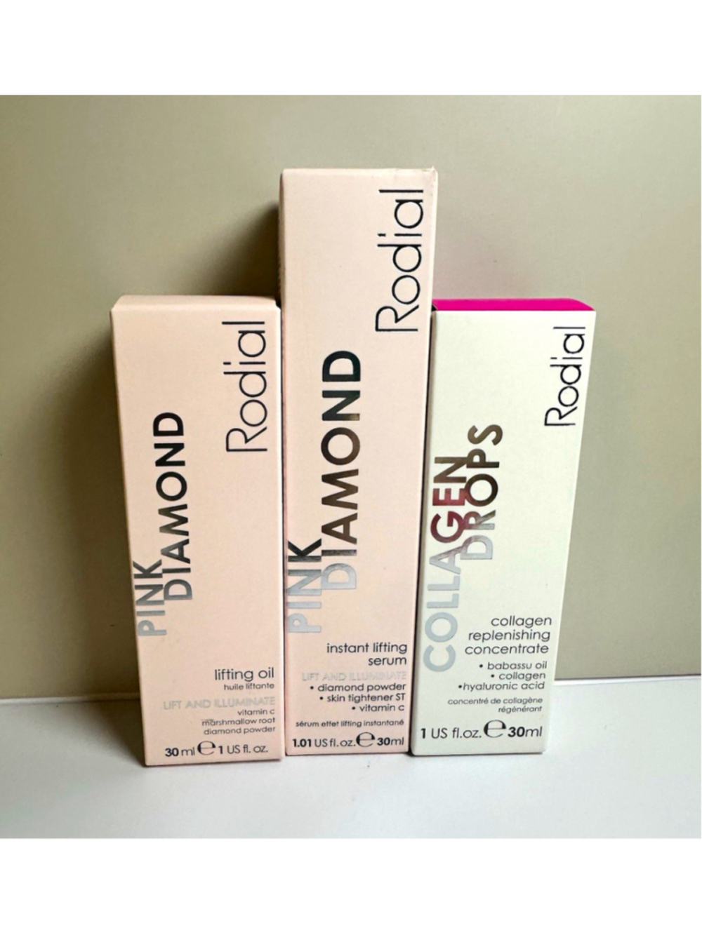 Rodial Pink Diamond Instant Lifting Serum + Lifting Oil + Collagen Drops | NEW